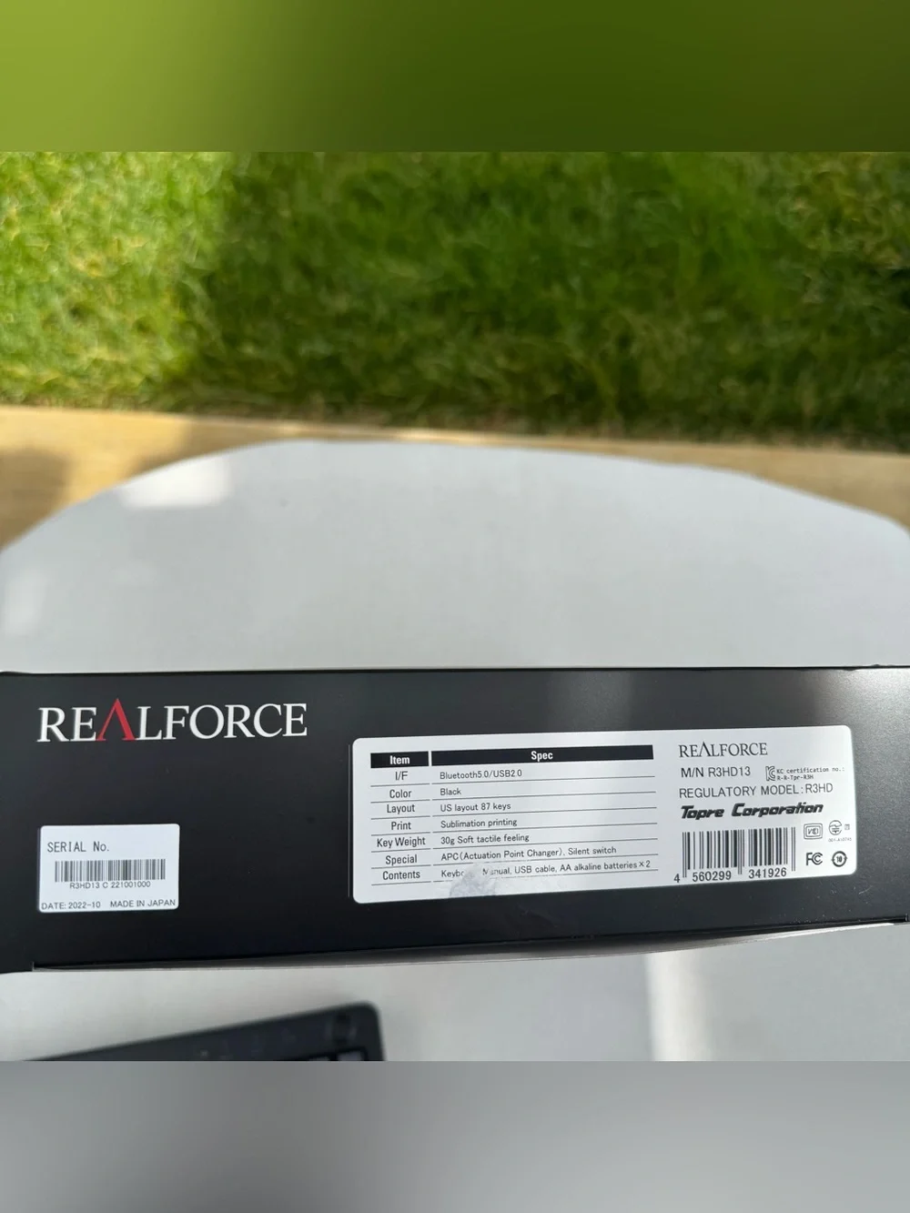REALFORCE R3 R3HD13 Black Topre 30g Silent Wireless Keyboard 87 Key Complete Box